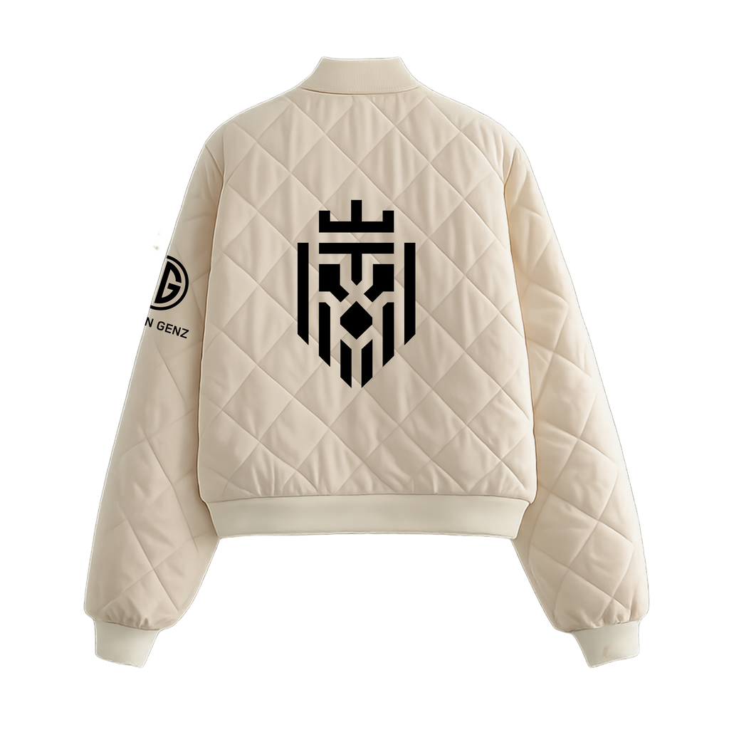 Chic Long Sleeve Loose Short Bomber Jackets Woman White