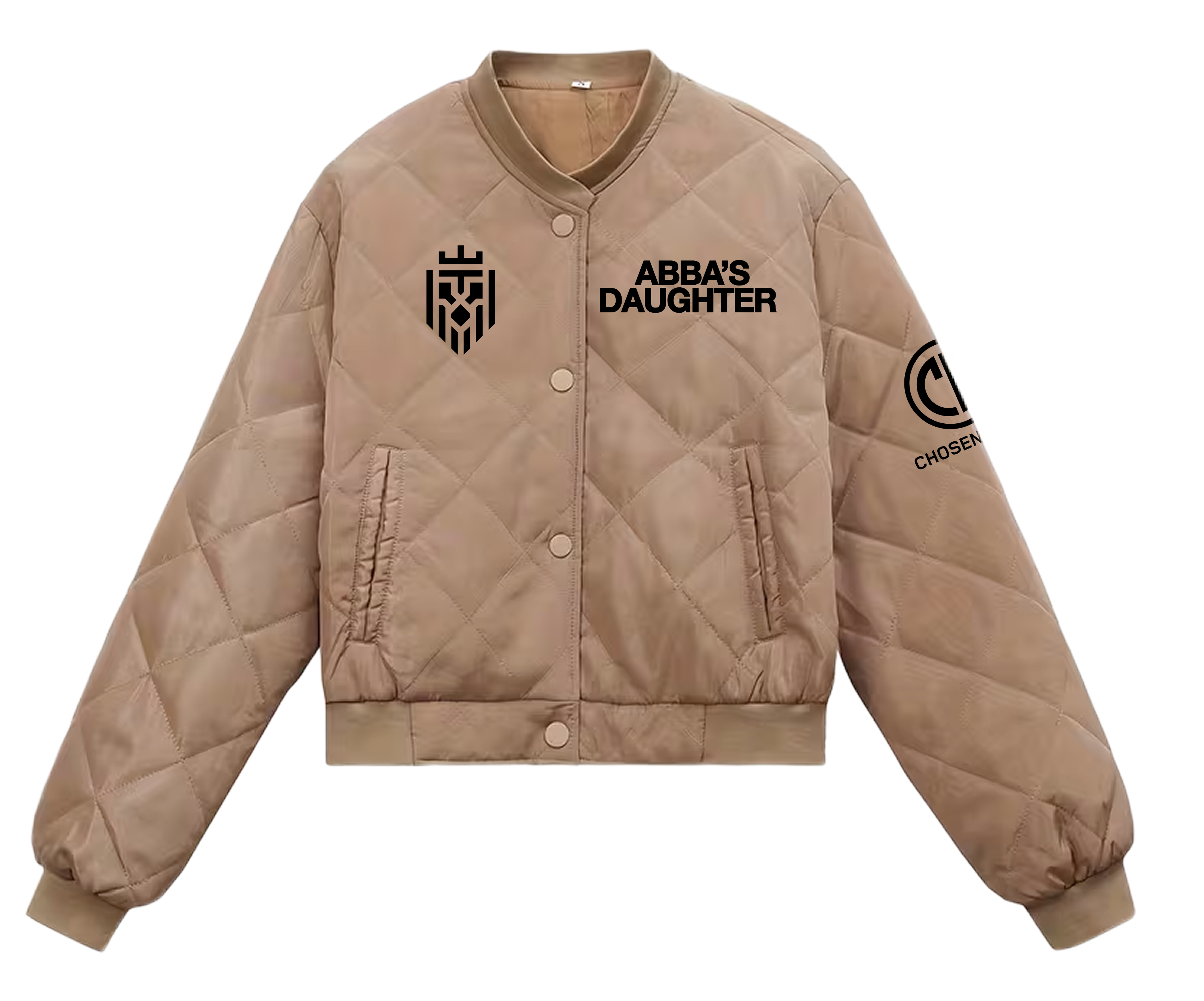 Chic Long Sleeve Loose Short Bomber Jackets Woman (Khaki)