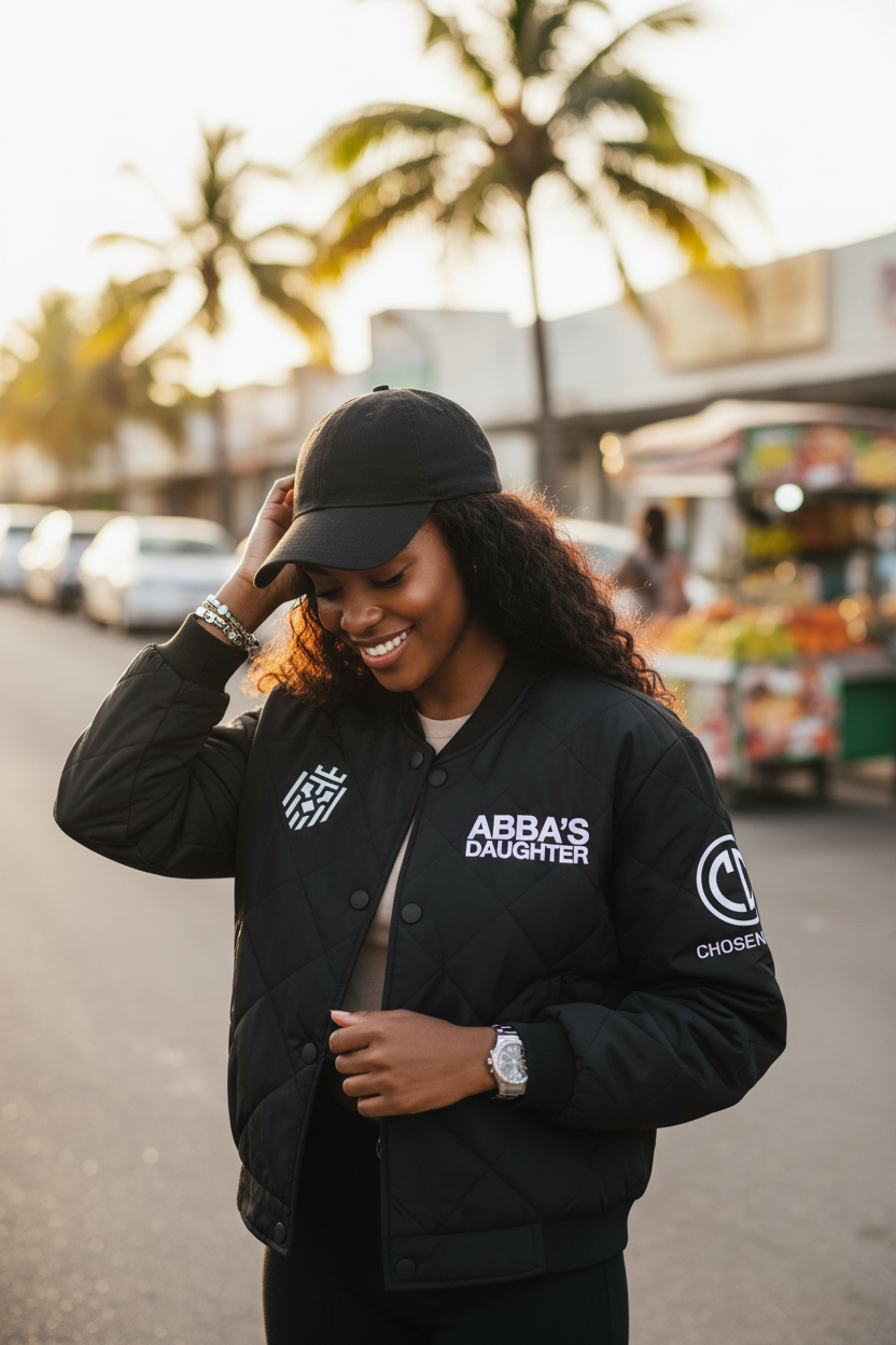 Abba's Daughter Black Bomber Jacket - Open Front Lifestyle