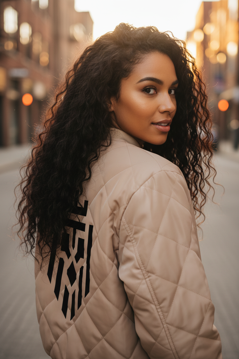 Close-up lifestyle shot without cap