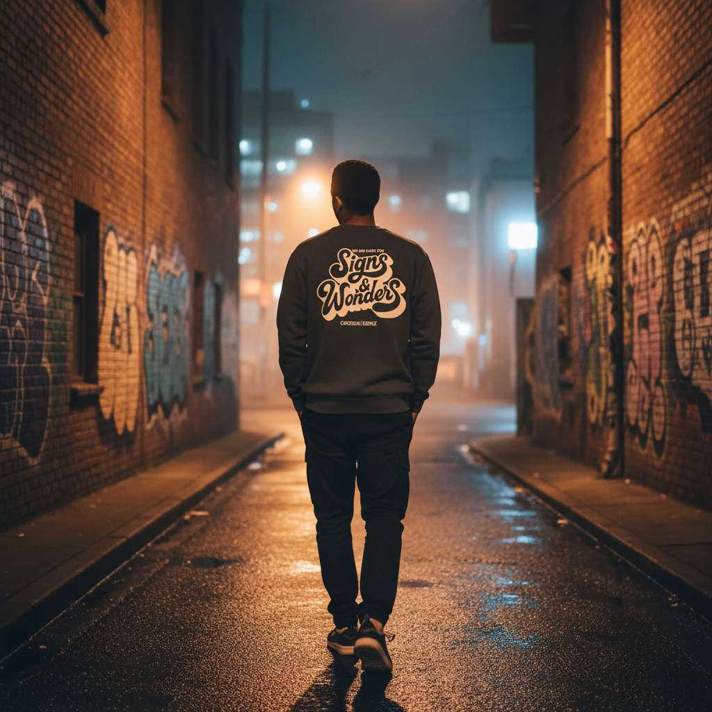 Gray Signs & Wonders Sweatshirt - Night Alley Back