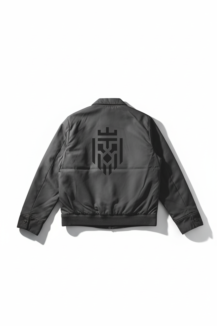 Bomber jacket back with IOG logo - white background